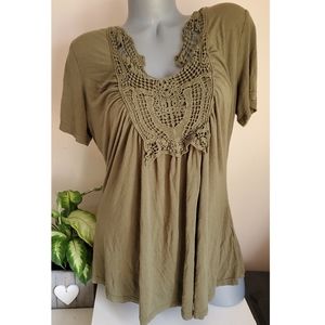 Missmoly Olive Green Loose Fitted Blouse XL